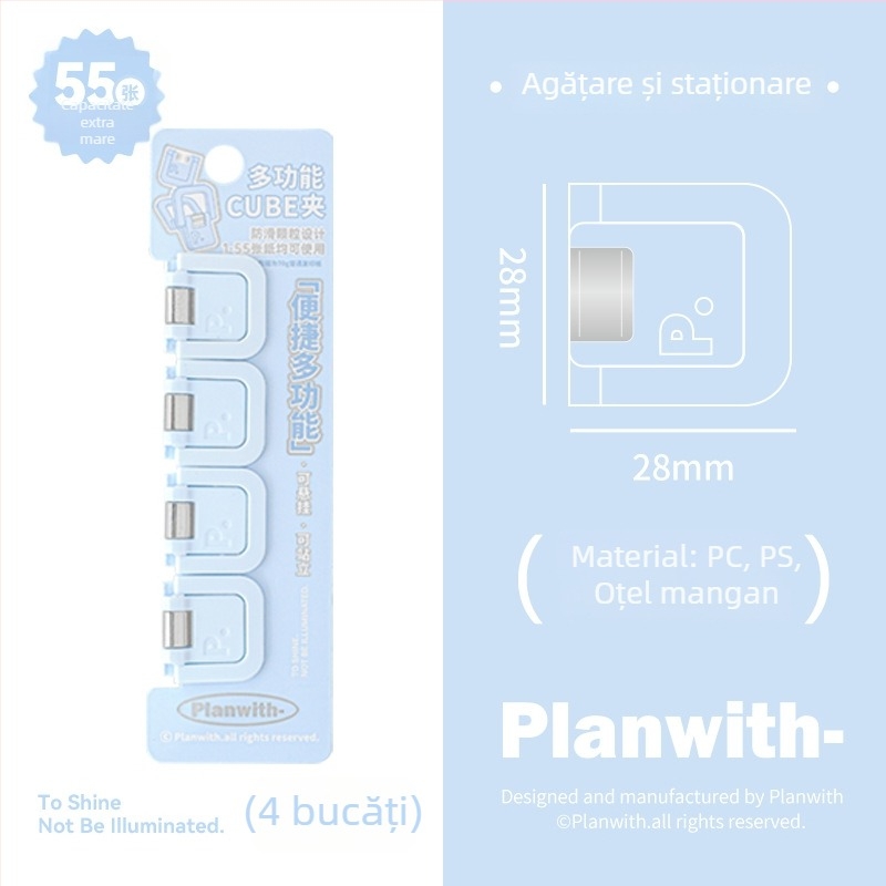 Clip Portofel Cub - Planwith Mini Clip Multifuncțional pentru Note și Facturi (Brand: Planwith; Material: Plastic; Cod: 202506300203)