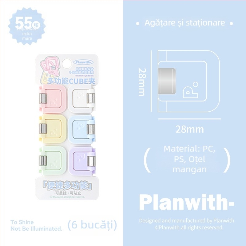 Clip Portofel Cub - Planwith Mini Clip Multifuncțional pentru Note și Facturi (Brand: Planwith; Material: Plastic; Cod: 202506300203)