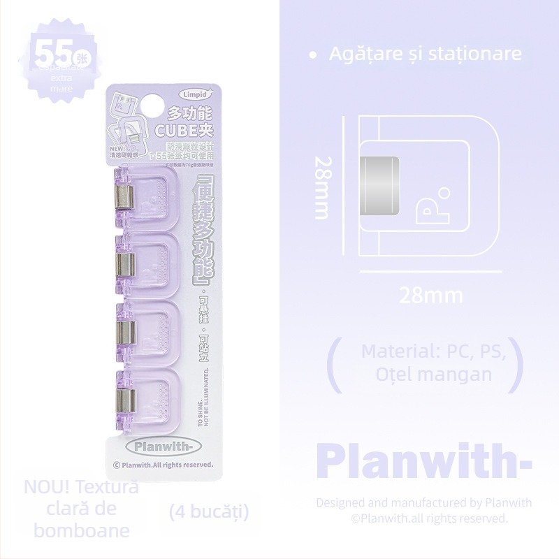 Clip Portofel Cub - Planwith Mini Clip Multifuncțional pentru Note și Facturi (Brand: Planwith; Material: Plastic; Cod: 202506300203)