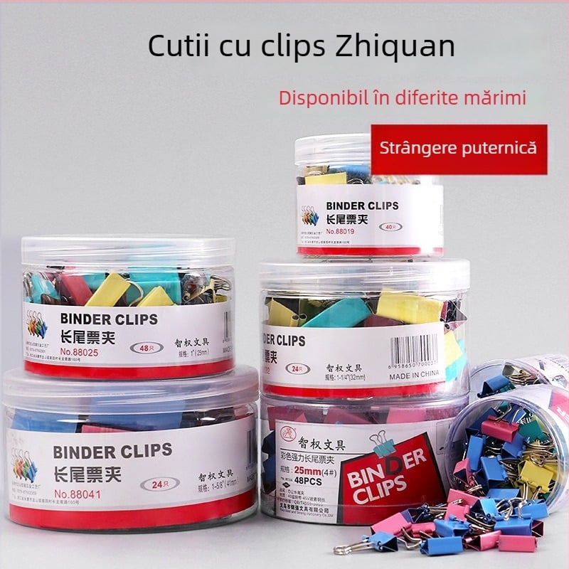 Clip metalic pentru birou – brand Intellectual power, model Other, clip pentru fișiere/chitanțe, design cu coadă lungă