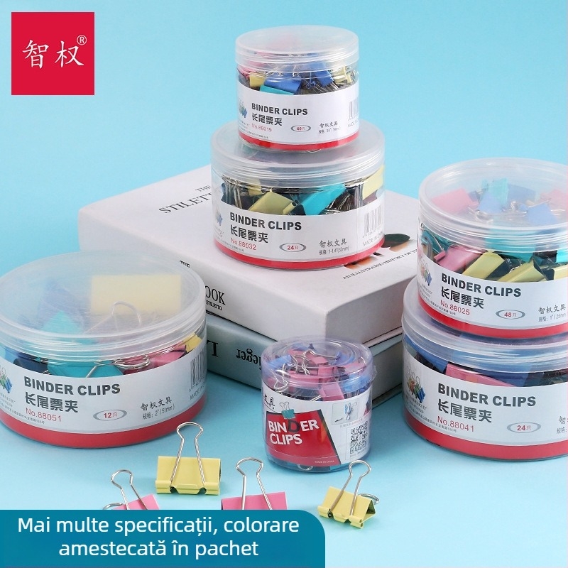 Clip metalic pentru birou – brand Intellectual power, model Other, clip pentru fișiere/chitanțe, design cu coadă lungă