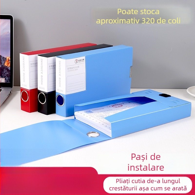 Cutie de fișiere pentru facturi – material PP, logo personalizabil, opțiuni de personalizare