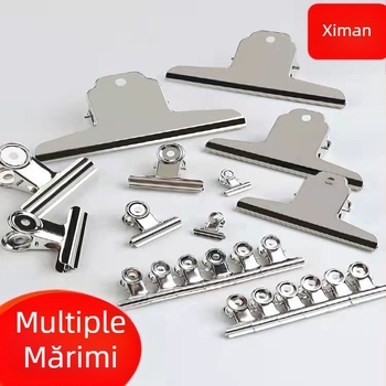 Seaman clip din oțel inoxidabil, în formă de munte, pentru birou – clip circular pentru bonuri și chitanțe