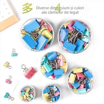 Clips colorat cu coadă lungă pentru bilete și fișiere, 15–51 mm, clip metalic pentru cărți și papetărie de birou