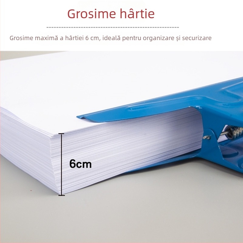 Clemă mare din oțel, pentru documente și bilete, clip de birou, dimensiuni 20 × 30 cm