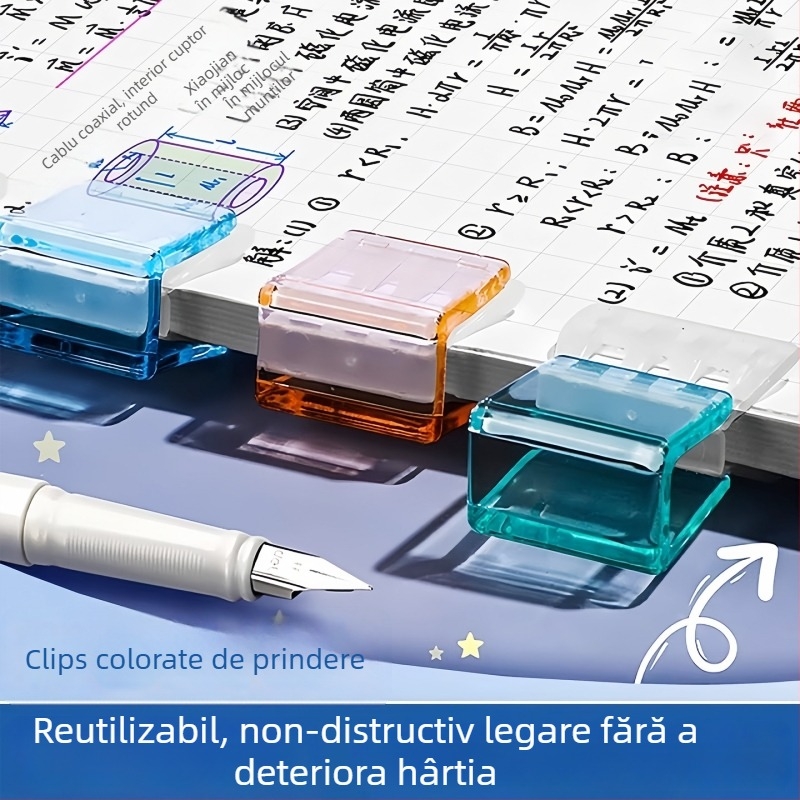 Qiwang clip de colț din plastic cu mecanism push-pull pentru organizarea documentelor