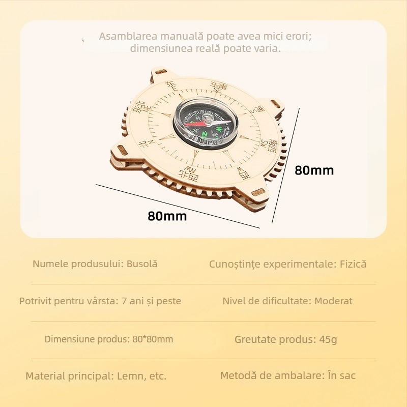 Kit DIY științific din lemn pentru copii: 7–14 ani, include experimente științifice, inovații fizice și proiecte de mică producție în tehnologie.