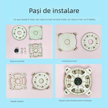 Kit DIY busolă din lemn pentru copii — jucărie educațională STEM pentru 7–14 ani, dezvoltă coordonarea mână-ochi și abilitățile cognitive