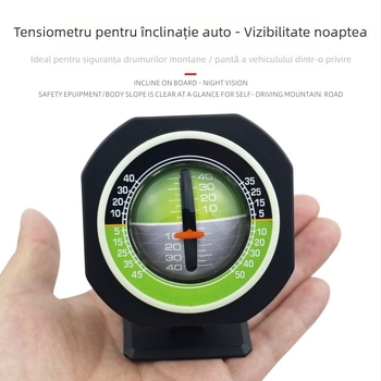 Inclinometru auto cu iluminare încorporată și lumină de noapte, busolă, model PDY-3, rezistent la apă