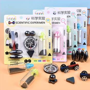 Kit de experiențe științifice cu busolă magnetică — jucărie educativă pentru dezvoltarea intelectuală, învățare practică, coordonare mână-ochi (7–14 ani)