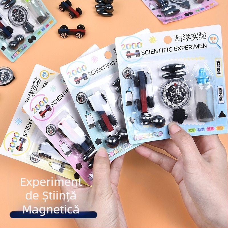 Kit de experiențe științifice cu busolă magnetică — jucărie educativă pentru dezvoltarea intelectuală, învățare practică, coordonare mână-ochi (7–14 ani)
