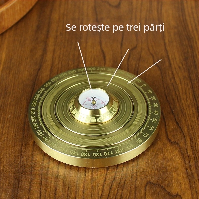 Ornament de gyroscop pentru deget din cupru, Tang Teng — material: cupru; categorie: gyroscop deget; construcție metalică