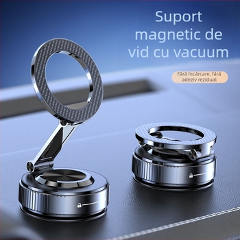 Suport pentru telefon auto cu ventuză, cadru metalic, rotire 360°, compatibil universal