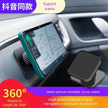 Suport multifuncțional pentru telefon pentru mașină, cu ventuză și montaj adeziv, pentru bord