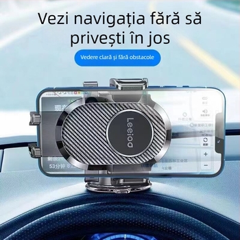 Suport pentru telefon auto pentru navigație, montaj cu ventuză, compatibil universal cu panoul de bord, rotație de 360°