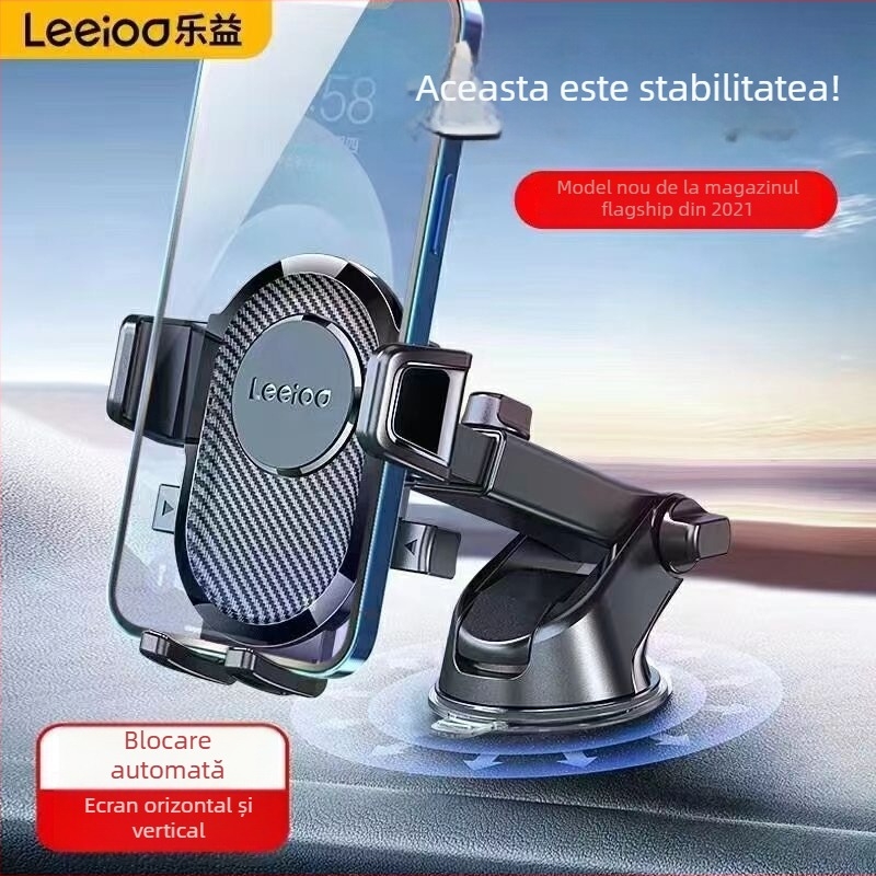 Suport pentru telefon auto pentru navigație, montaj cu ventuză, compatibil universal cu panoul de bord, rotație de 360°