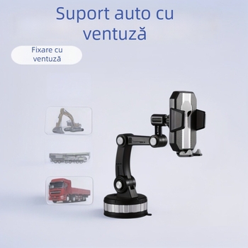 Suport telefon auto cu ventuză pentru consolă centrală, din plastic universal
