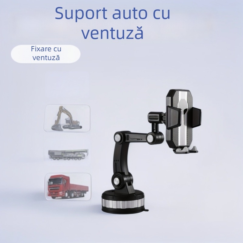 Suport telefon auto cu ventuză pentru consolă centrală, din plastic universal