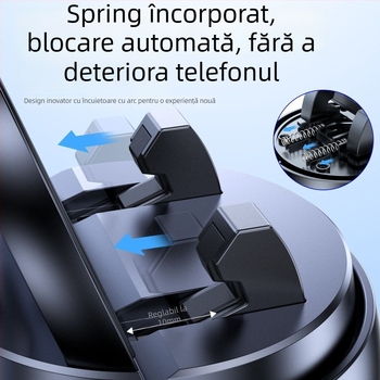 Suport pentru telefon cu rotație de 360° pentru bord, bază din silicon antiaderent cu ventuză, montaj gravitațional, universal pentru mașini