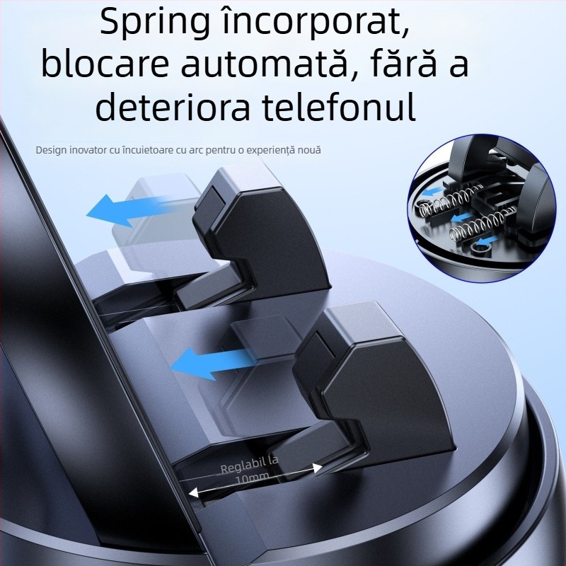 Suport pentru telefon cu rotație de 360° pentru bord, bază din silicon antiaderent cu ventuză, montaj gravitațional, universal pentru mașini