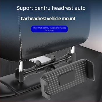 Suport pentru headrest-ul din spate al mașinii pentru telefon și tabletă, telescopic, prindere cu clic, marcă personalizabilă