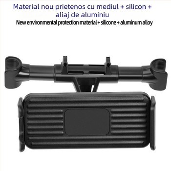 Suport pentru headrest-ul din spate al mașinii pentru telefon și tabletă, telescopic, prindere cu clic, marcă personalizabilă