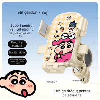 Suport pentru telefon auto, lemn de nuc, rezistent la șocuri și vibrații, prindere cu clemă