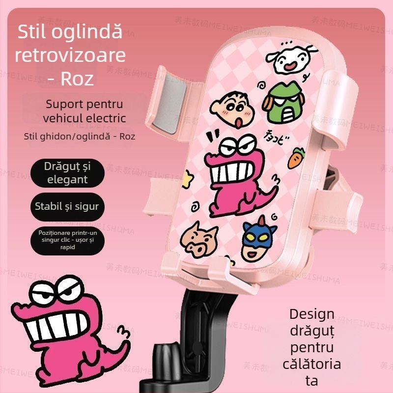 Suport pentru telefon auto, lemn de nuc, rezistent la șocuri și vibrații, prindere cu clemă