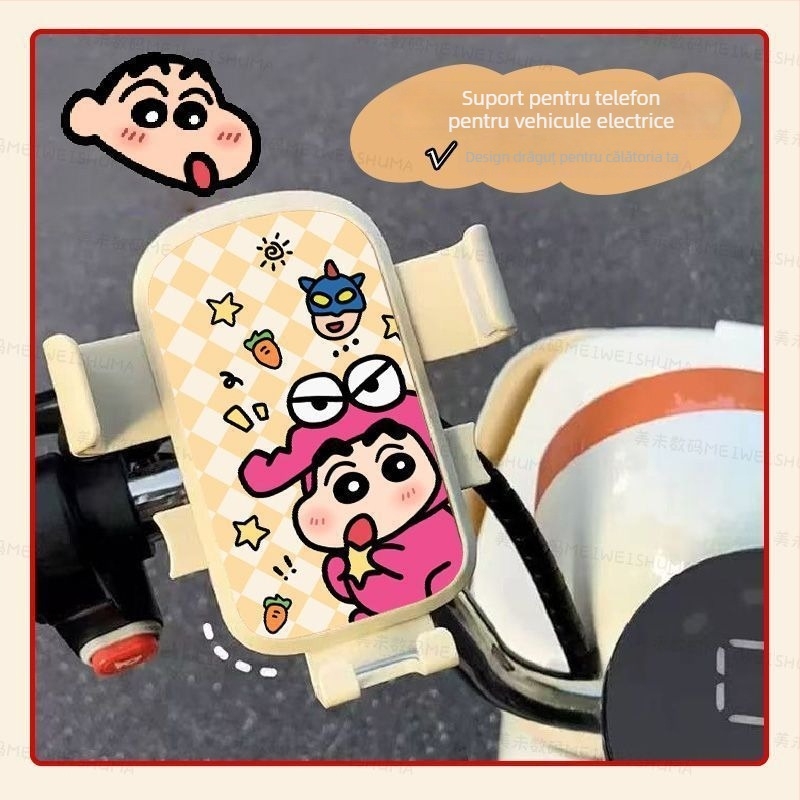 Suport pentru telefon auto, lemn de nuc, rezistent la șocuri și vibrații, prindere cu clemă