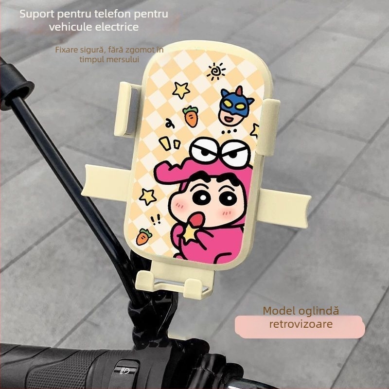 Suport pentru telefon auto, lemn de nuc, rezistent la șocuri și vibrații, prindere cu clemă