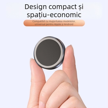 Suport pentru telefon în mașină pentru navigație — gravitație zero, aliaj de aluminiu, montaj cu adeziv, suport magnetic pentru volan