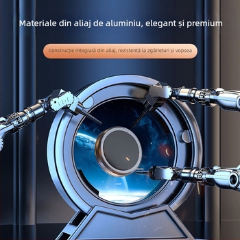 Suport pentru telefon în mașină pentru navigație — gravitație zero, aliaj de aluminiu, montaj cu adeziv, suport magnetic pentru volan