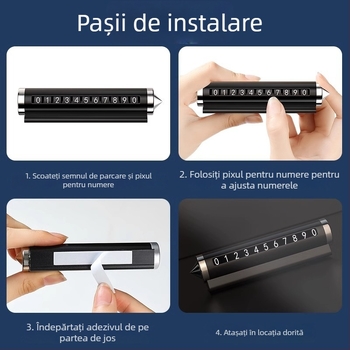 Unelte auto pentru spargere geam cu suport pentru număr de telefon și ciocan de parcare în siguranță — metal, model TCHMPAI-001, Brand Friendly