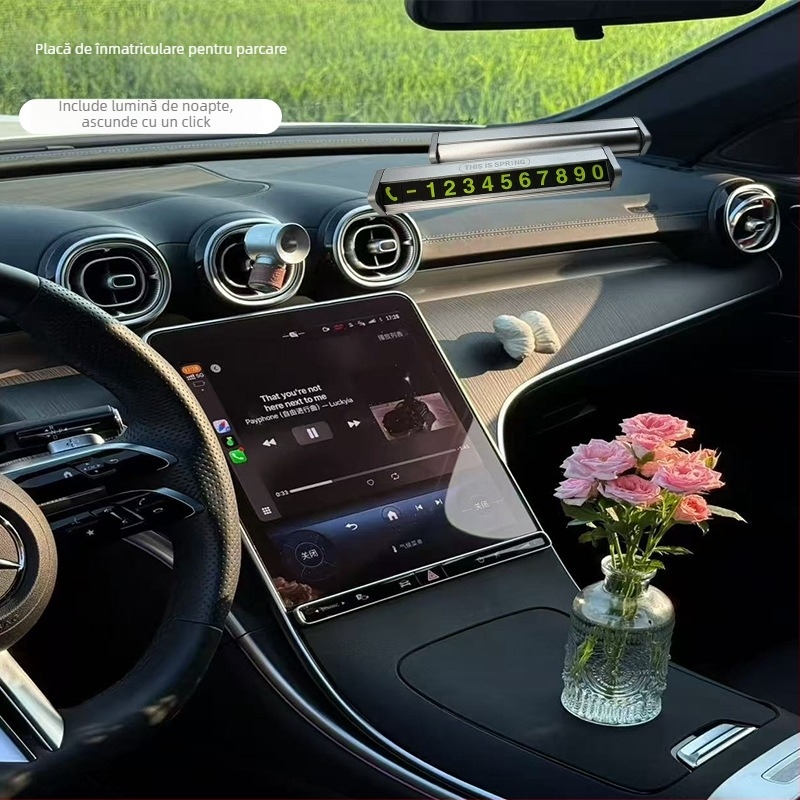 Placă de înmatriculare auto din aliaj de aluminiu, luminoasă, model Y08, marcă This is spring