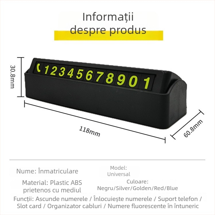 Suport auto pentru telefon – plastic, compatibil cu bordul, personalizare disponibilă
