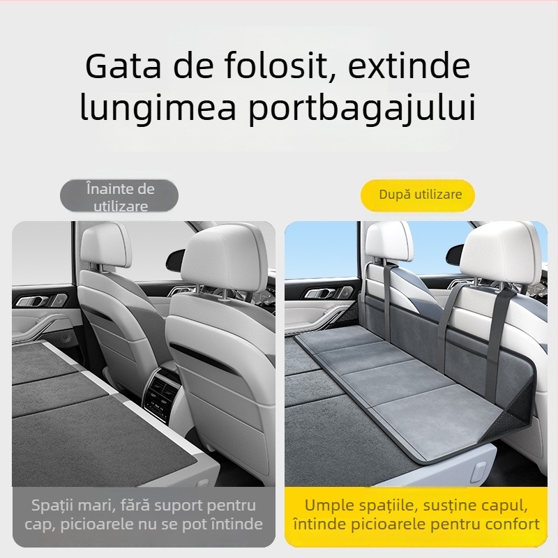 Placă extinsă pentru patul pe scaunul din spate al mașinii, SUV/ sedan, Model 055, Capacitate maximă 100 kg, Fără insuflare, Funcție camping/ odihnă