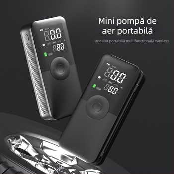 Pompă de aer pentru mașină cu un cilindru, alimentare fără fir, 5V, debit de aer 25 L/min, autonomie peste 20 de minute