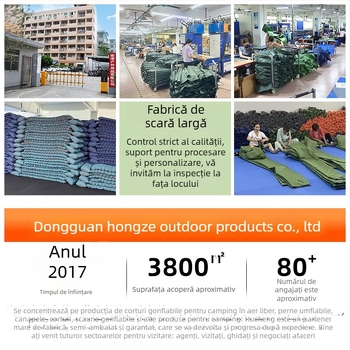 Pat de aer pentru camping — brand Hongze, suprafață din poliester pongee cu TPU, greutate 2000 g, sarcină maximă 400 kg