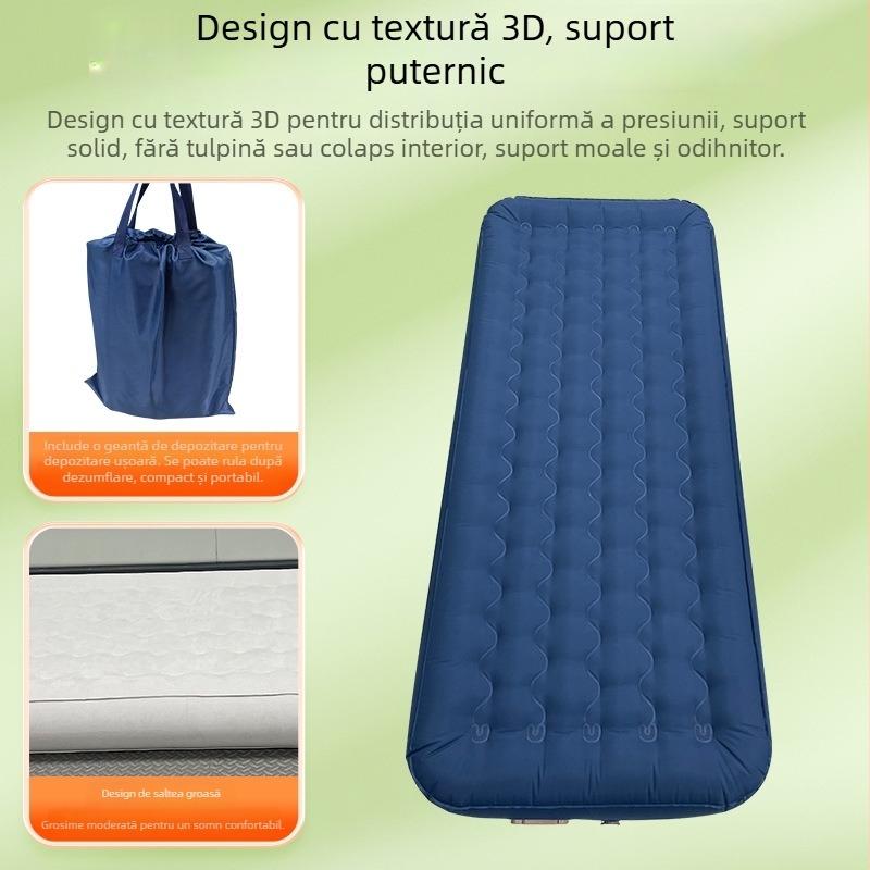 Pat de aer pentru camping — brand Hongze, suprafață din poliester pongee cu TPU, greutate 2000 g, sarcină maximă 400 kg