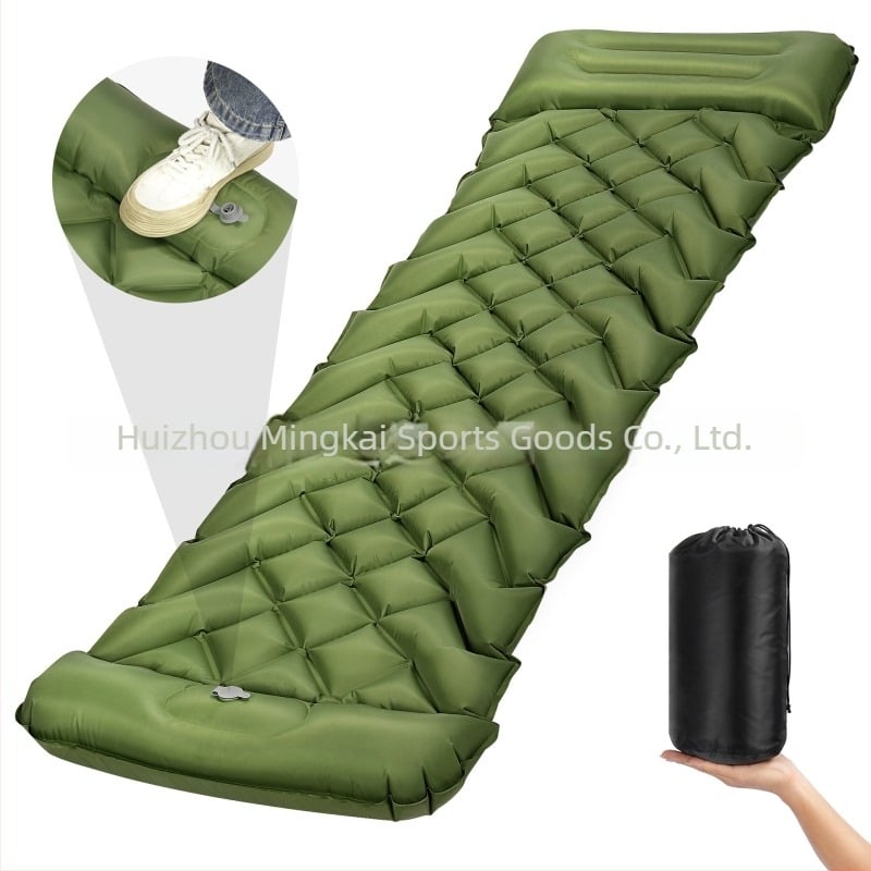 Saltea gonflabilă de exterior pentru camping, țesătură TPU compozit, capacitate 1-2 persoane, greutate netă 1,18 kg, umflare cu pompă de pedală, model mkd-1099