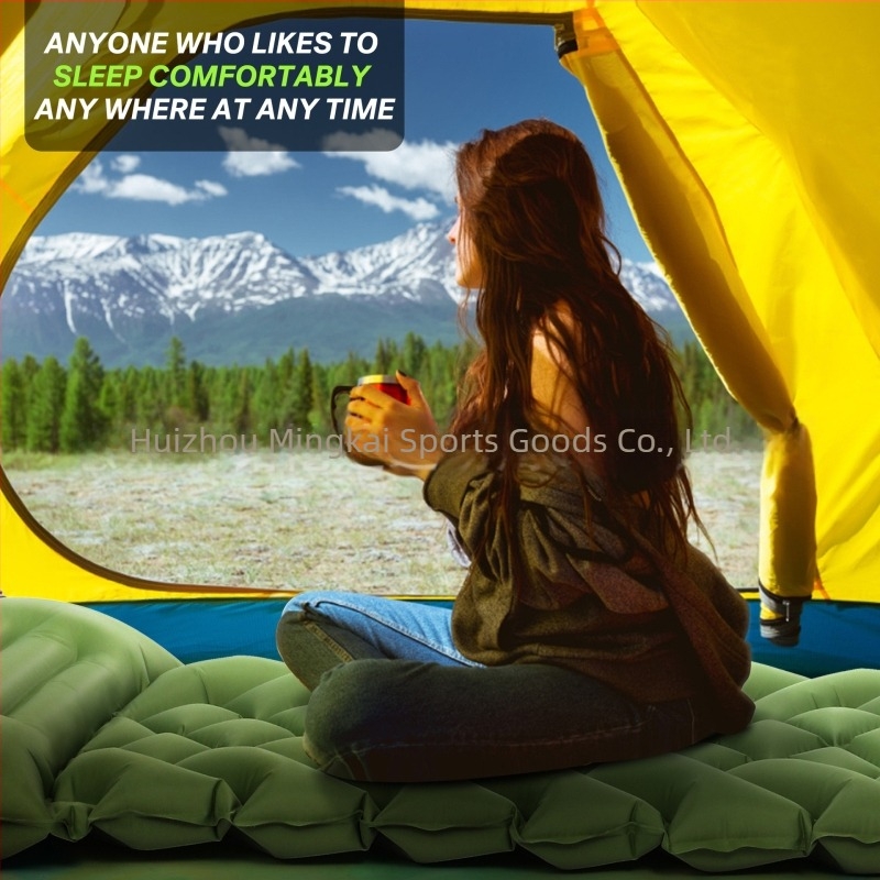 Saltea gonflabilă de exterior pentru camping, țesătură TPU compozit, capacitate 1-2 persoane, greutate netă 1,18 kg, umflare cu pompă de pedală, model mkd-1099