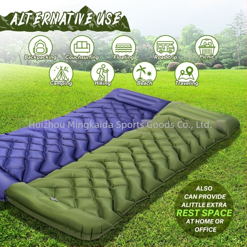 Saltea gonflabilă de exterior pentru camping, țesătură TPU compozit, capacitate 1-2 persoane, greutate netă 1,18 kg, umflare cu pompă de pedală, model mkd-1099
