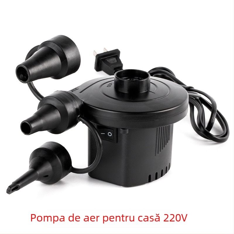 Pompa de aer USB pentru saltele gonflabile și perne de camping – utilizare în exterior, mai mult de două cilindri, 220W, lumină de avertizare, afișaj tip indicator