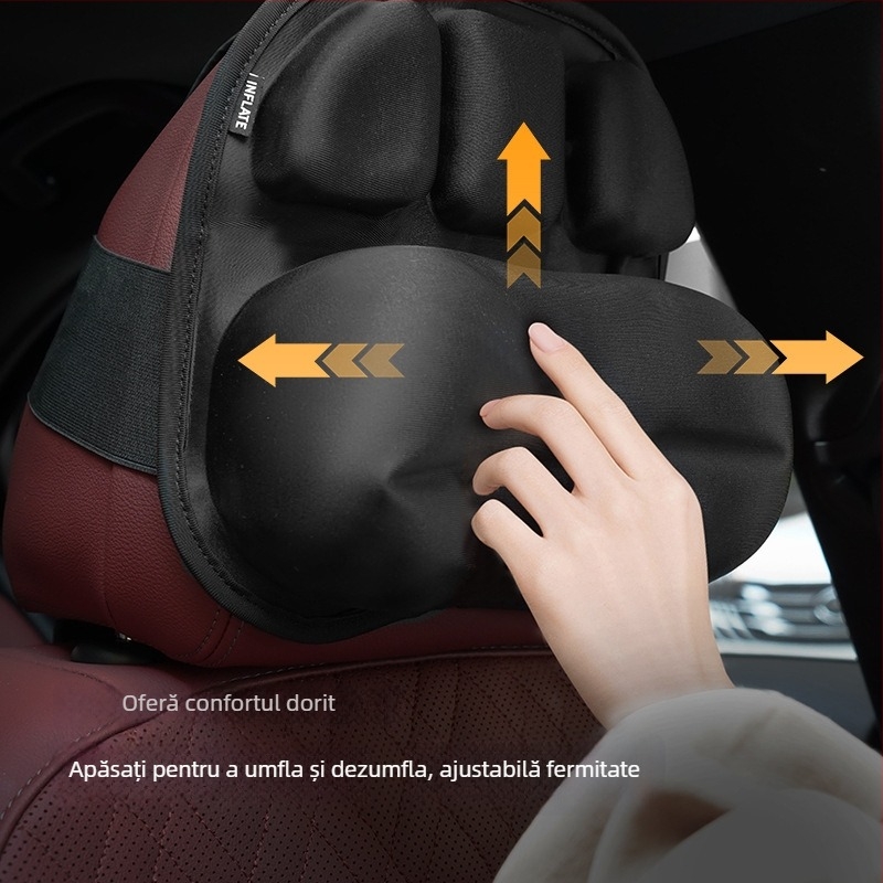 Pernă auto gonflabilă pentru cap – reglabilă cu aer, universală pentru toate sezoanele