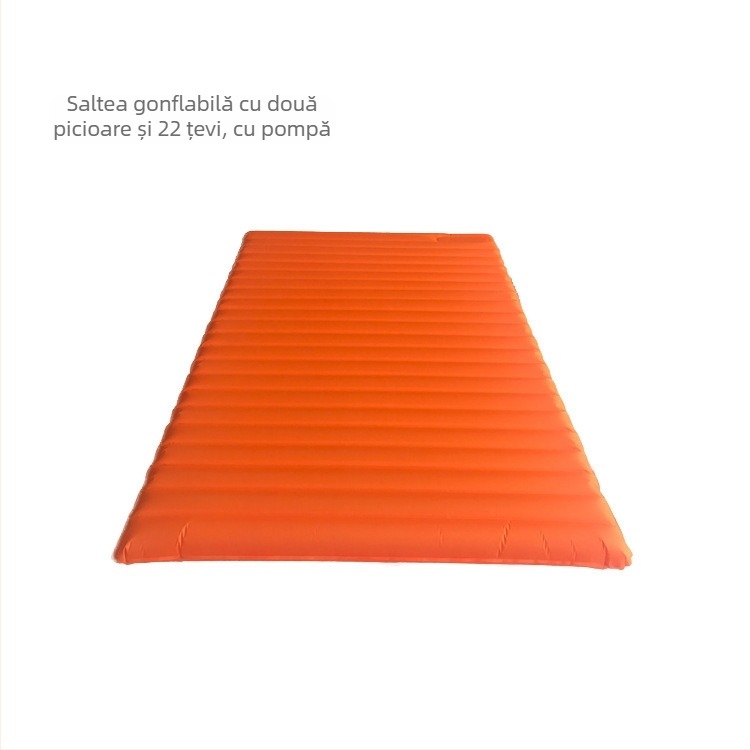 Saltea gonflabilă pentru două persoane, sistem TPU cu 22 țevi, pat de camping pentru exterior, 1,9 kg, încărcătură maximă 500 kg, material compozit