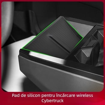 Pad de cotieră cu încărcare wireless – silicon, accesoriu interior pentru Tesla Cybertruck, compatibil Cybertruck, personalizabil, Brand: That is white