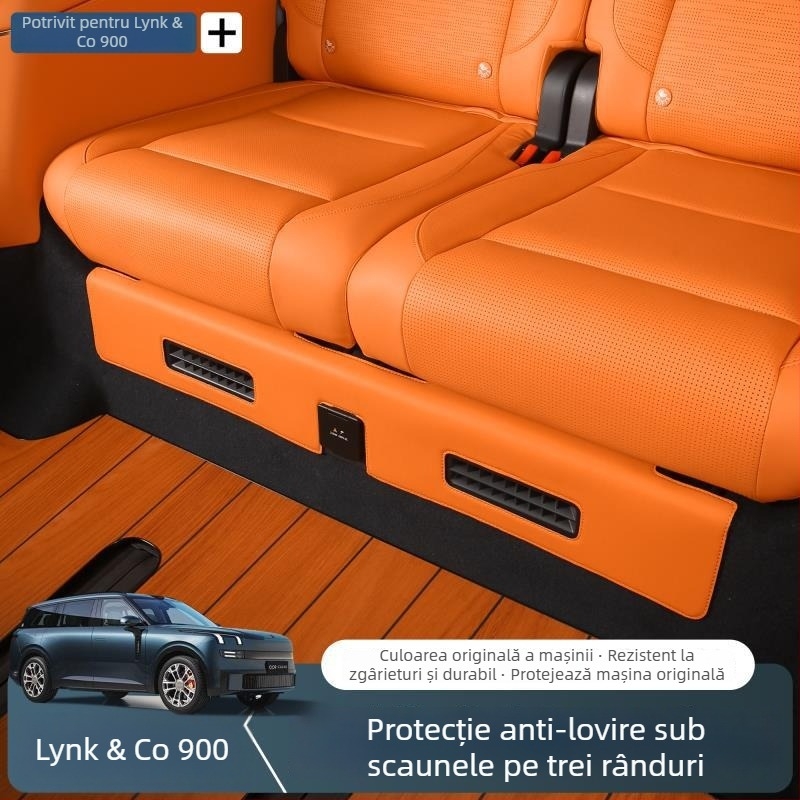 Lynk & Co 900: protecție a interiorului din piele cu covoraș inferior pentru scaunele cu trei rânduri
