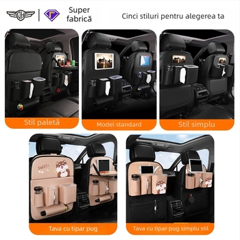 Sac de depozitare pentru spatele scaunului auto, din piele, multifuncțional, personalizabil, cu imprimare a logo-ului
