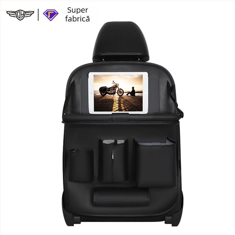 Sac de depozitare pentru spatele scaunului auto, din piele, multifuncțional, personalizabil, cu imprimare a logo-ului