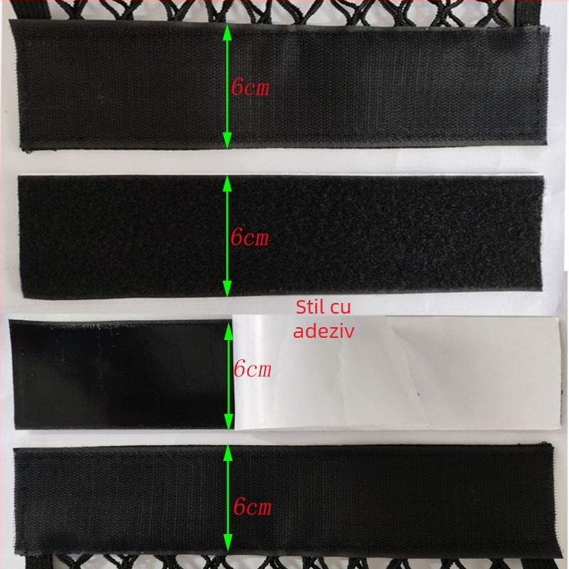 Geantă de depozitare pentru portbagaj, plasă, cu bază adezivă, capacitate mare, anti-derapare, organizator multifuncțional